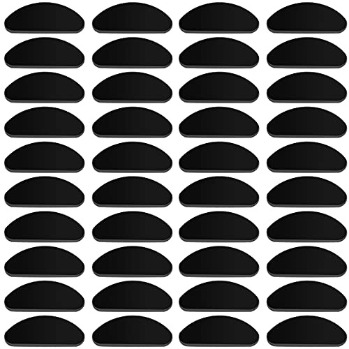 20 Paires Coussinets de Nez Adhésif pour Lunettes Adhésif Plaquettes Nez en Silicone Antidérapante Lunettes de Nez Plaquettes Coussinets Nasaux en Forme D Accessoires pour Lunettes Soleil (Noir)