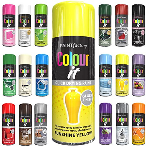 Classic Signature - 1 x All Purpose Sunshine Yellow Aerosol Spray Paint 400ml Quick Drying Spray,Fast Dry and Excellent Coverage for Metal, Wood, Plastic and More