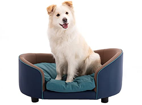 LCYDMJ Haustier Sofa Luxus-Haustierschlafsofa Mit Massivholzrahmen, Abnehmbares, Waschbares, Wasserdichtes Hundesofa Aus Technischem Stoff, Für Große, Mittlere Und Kleine Hunde Und Katzen
