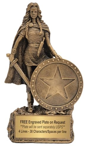 Decade Awards Female Champion Trophy - Engraved Woman Warrior Award - Celebrate Her Strength, Triumphs, and Unstoppable Spirit - Custom Engraved Plate on Request (6.75 Inch Tall)
