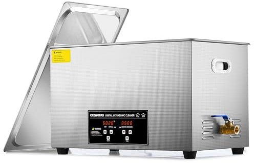 CREWORKS 30L Digital Ultrasonic Cleaning Machine with Heater & Timer, 600W Stainless Steel Ultrasonic Cleaner Machine, Professional Ultrasonic Parts Cleaner for Retainer Glasses Auto Tool Machine Part