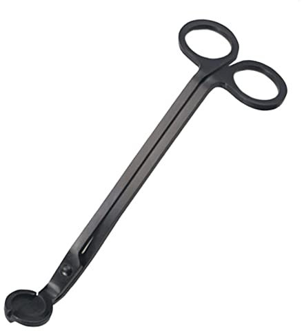 Imtrub Coupe-mèche | Coupe-Ciseaux à Bougie élégant Simple Noir antirouille - Les Bougies enlèvent en Toute sécurité la mèche coupée pour éviter l'suie pour Le dîner fête