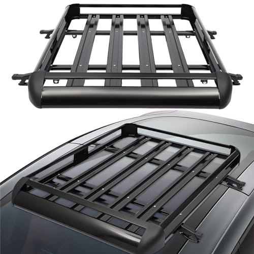 Universaler Dachgepäckträger für SUV, 68kg Traglast, Aluminiumlegierung + ABS, 127x97cm Autodach Gepäckträger Regal