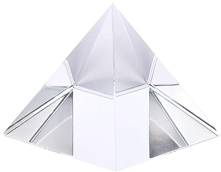 PATIKIL Pyramid Briefbeschwerer Kristall Pyramide Briefbeschwerer Glas Prisma Schwer Klar Prisma Glas Kristall für Schreibtisch Geschenke Fotos Büro Dekor Haus 50mm