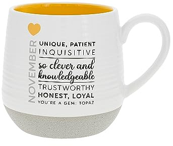 Pavilion Gift Company - November 17 oz. Mug, Astrology gifts, Stoneware Ceramic Coffee Mug with Astrological Sign, Yellow