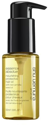 Shu Uemura, Nourishing Protective Hair Oil Essence Absolue, All Hair Types, Enriched with Red Camellia Seed Oil, Nourishing & Heat Protecting, Anti Frizz, 50ml