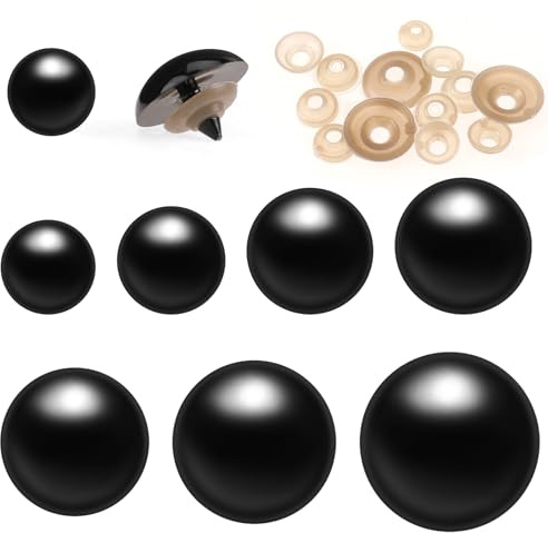 160 Stück große Sicherheitsaugen für Amigurumi, 10–30 mm, Stofftieraugen, schwarze Sicherheitsaugen zum Häkeln, Kunststoff-Sicherheitsaugen mit Unterlegscheiben für DIY Teddybär Herste