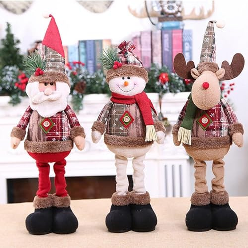 Christmas Standing Figures. Handmade 3 piece, Santa, Snowman, Reinder.