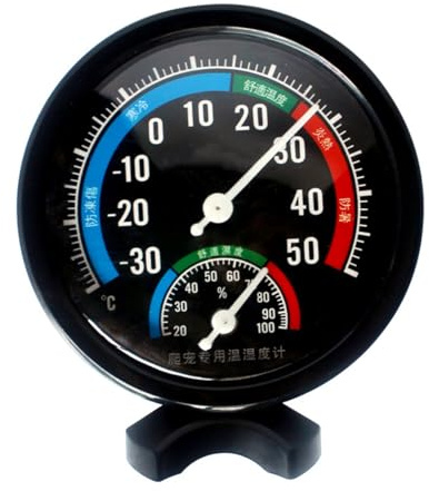 ZONADAH Reptilien-Thermometer, Zifferblatt, Temperatur, Luftfeuchtigkeit, Heimtierbedarf, Terrarium, Thermometer, Hygrometer für Zuchtbox, Regenwaldtank