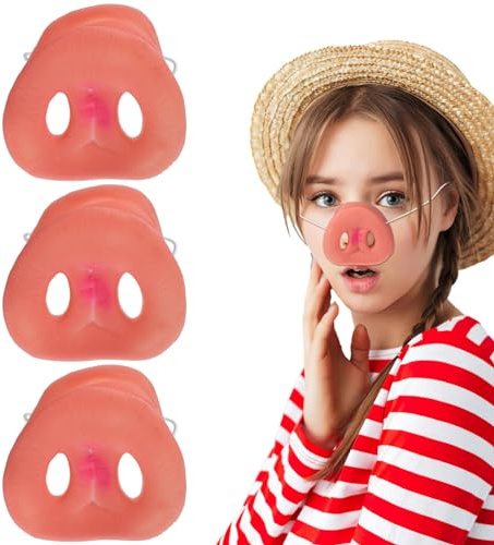 Toddmomy 3 Stück Schweinenase-Maske Aus Vinyl Mit Verstellbarem Riemen Tierische Nasenmaske Für Fasching Cosplay Party Rollenspiele Und Kostümzubehör