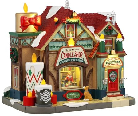 LEMAX LED-beleuchtetes Gebäude „Kristin's Candle Shop“ aus Harz H19 x 21,5 x 16 cm
