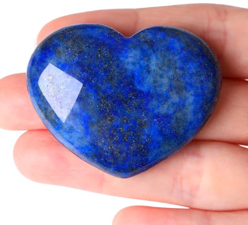 45 mm Lapislazuli Herz Kristall Edelsteine Geschenke für Frauen Mama Oma | AWARDSEN Herzsteine Kristalle Reiki Heilsteine Handschmeichler Stein für Valentinstag, Jahrestag, Geburtstage und Muttertag