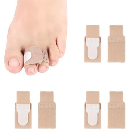 6Pcs Comfortable Broken Toe Wraps Durable Hammer Toe Overlapping Non-Slip Toe Cushioned Bandages Toe Straighteners for Correcting Hammer Toes