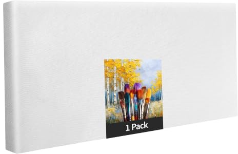 Set di telai da 1 pezzo in 40 x 90 cm, tela artistica bianca in poliestere, da dipingere, già rivestita, adatta per colori acrilici o tessuti, progetti fai da te per pittori e artisti