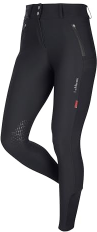 LeMieux Drytex Knee Grip Waterproof Breeches for Women - Equestrian Pants for Horseback Riding - Ladies’ Jodhpur Riding Pants - Black - US02
