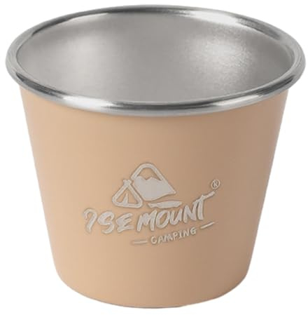 Vasos de acero inoxidable, apilables, vasos de metal de 50 ml, taza de café portátil para camping, vaso de café inoxidable, taza de viaje compacta, vasos de acero inoxidable para té con leche moca