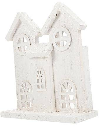 Ciieeo Leuchtendes Weihnachtshaus Holzornament für Außenbereich Strahlende Weihnachtsdekoration als Geschenkidee Weihnachtshaus-modelldekoration für Garten oder Haus