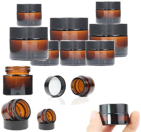 Lot de 15 pots à bougies en verre ambré rechargeables (10 ml)