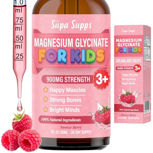 Kids Magnesium Glycinate Liquid 30ml Raspberry Sleep & Calm Support