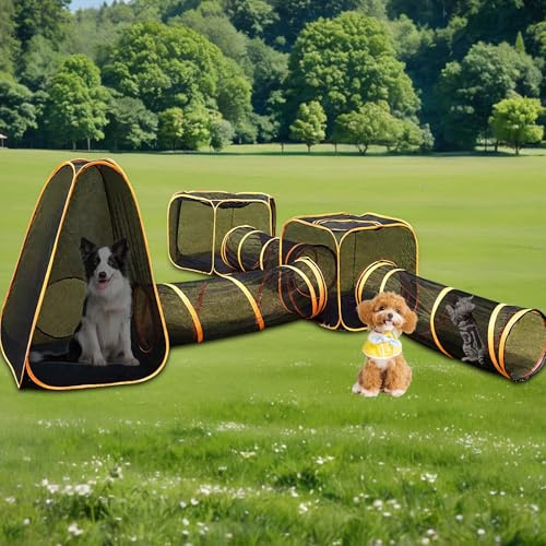 Tunnel per Animali Domestici, Recinti Pieghevoli 6 in 1 per Gatti