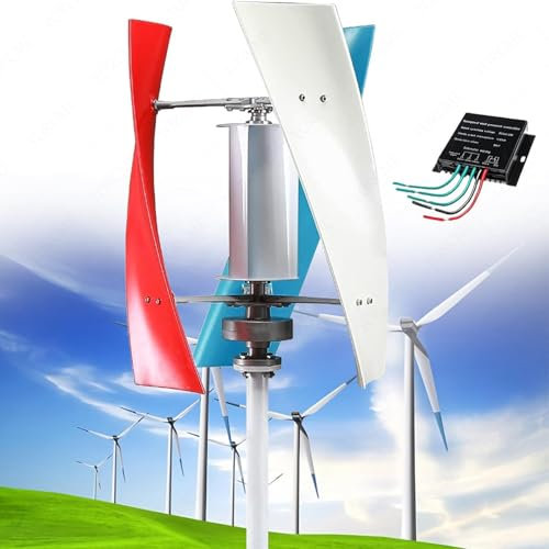 YORCME Aerogenerador Doméstico 14000W Vertical – Kit Completo con 3 Aspas, Controlador de Carga y Bajo Ruido para Casa, Barcos y Sistemas Off-Grid,24V