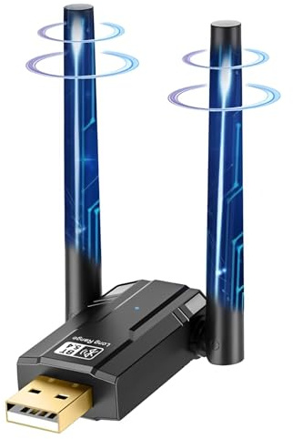 Dongle USB Bluetooth 5.4 pour PC, 150M Clés USB Bluetooth, Blue Tooth Stick Plug et Play pour Portable Ordinateur Casque et Souris aux Windows 11 10 8.1 7