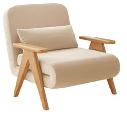 Modern Hopfällbar bäddsoffa for dubbel användning, massivt trä och multifunktionell enkel, utdragbar Sovfåtölj(Medium)