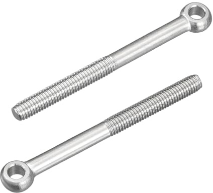 QUARKZMAN 4Pcs Anillos de Elevación M5 x 60mm, Pernos de Ojo Tornillos de Argollas de Acero Inoxidable 304 para Colgar y Fijar Válvulas Compuerta Tuberías
