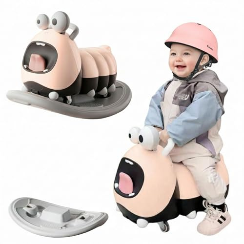 3-i-1 glidfordon, babyskoter, gungdjur, balanserande bräda + ultralätt PC barnhjälm 48–54 cm, Yoyo babyrutschkana, glidcykel, springcykel från 1 år, PP-material, BPA-fritt, max. 30 kg, rosa