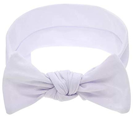 SUMPIGGER Baby flicka pannband rutnät chiffong blomma mjuk spets elastiskt hår baby rosetter pannband tillbehör för nyfödda spädbarn småbarn huvudbonader, Vit rosett, 44930