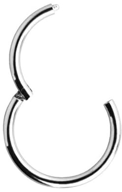 I PIERCING OHRRING I CLICKER I Echt 585 Massiv Weissgold I 1,0 x 10 mm I Echteit des Artikels -wie beschrieben-wird hiermit garantiert I 44001-10 I
