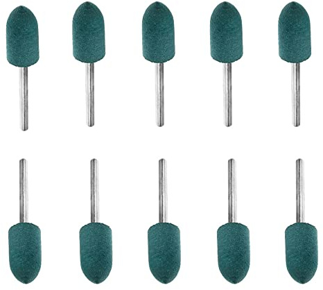Lot de 10 têtes de polissage en caoutchouc en forme de balle avec tige de 3 mm, ensemble d'accessoires de polissage multifonction pour outils rotatifs (3 x 10 mm)