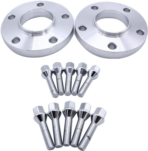 2PCS Wheel Spacers 5x120 PCD, 20mm Hubcentric Forged Spacer Hub Bore 72.56mm Thread Pitch M12x1.5 with Lug Bolts fits for E46 E90 E92 E60