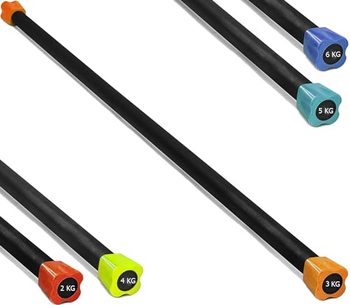 G5 HT SPORT Body Bar Professionale Barra Con Peso da 2 a 6 Kg Bilanciere Per Allenamento Aerobico, Yoga, Pilates | Home Gym e Palestra (3 KG (arancione))