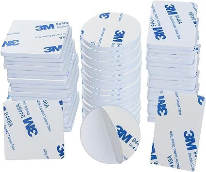 HOMMAND Adhesivo Doble Cara, 60 Piezas Almohadillas Adhesivas 3M Extrafuerte, Pads Adhesivo Cinta Adhesiva Doble Cara Espuma, Rectángulo & Cuadrado & Redondo, para Hogar Oficina Coche
