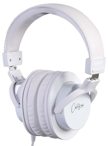 Carry-on SH100 Studio Headphones - 50mm Drivers for Premium Sound - Noise-Isolating Closed Back Studio Headphones - Comfortable Over-Ear Design for Music Production and Everyday Listening - White