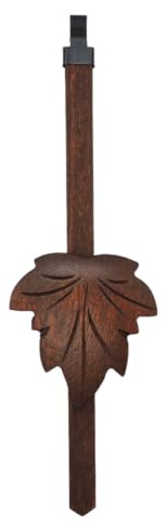 KD89 Bilanciere in legno per pendoli a cucù, motivo foglia di vite, diversi colori proposti, fabbricazione artigianale della fôret nera (scuro)