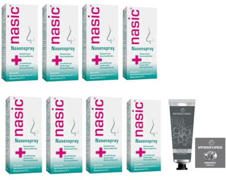 Nasic Nasenspray 15 ml für Erwachsene Set mit 6 x 15 ml inkl. Granatapfel Handseife von Apotheken-Express