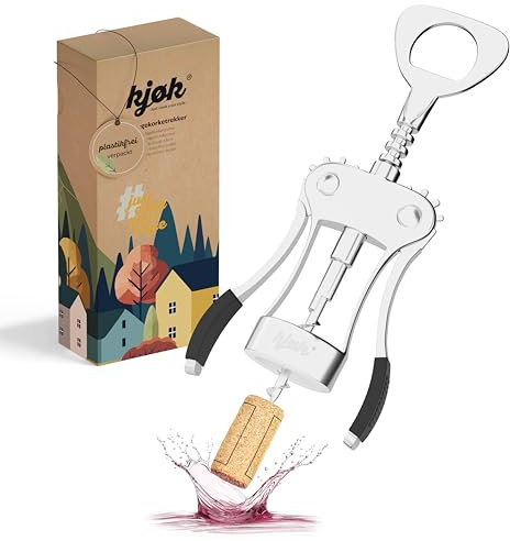 kjøk Premium Abridor botellas de vino, sacacorchos de ala multifuncional para vino - abrebotellas de aleación de zinc para botellas de vino con corcho y botellas de cerveza