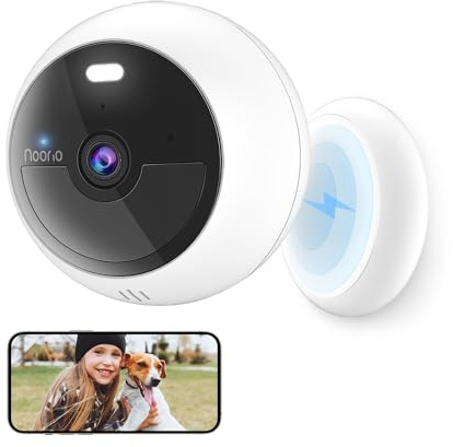 Noorio 2K 4MP Überwachungskamera Aussen Akku 2.4G WLAN Farbnachtsicht, kabellose Batterie mit Magnetbefestigung, KI-Erkennung, 2-Wege-Audio, 32 GB kostenloser lokaler Speicher B210-SE