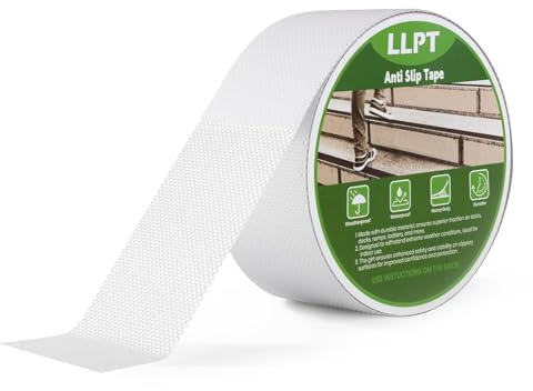LLPT Grip Tape | Antirutsch Klebeband | 51mm x 5m | Schwerlast Wasserdicht Innen | Rutschfeste Traktionsstreifen | Treppen Leitern im Haus für Badezimmerboden Stufen (ASC250PEVA) | Durchsichtig
