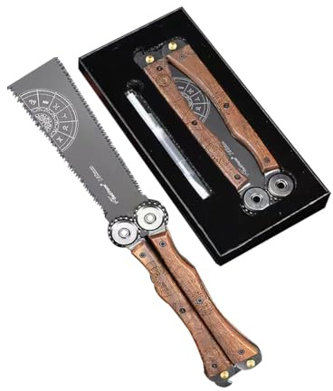 Folding Hand Saw 7.5 Inch Folding Japanese Pull 11/15TPI Double-Edged Hand Saw with SK5 Flexible Blade WoodSaw for Woodworking Camping DIY Small Projects