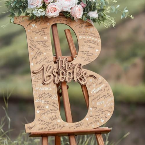 Cartello di benvenuto personalizzato per matrimonio, libro degli ospiti per matrimonio, nome, nome, targa di laurea, decorazioni per feste di laurea (40 cm)