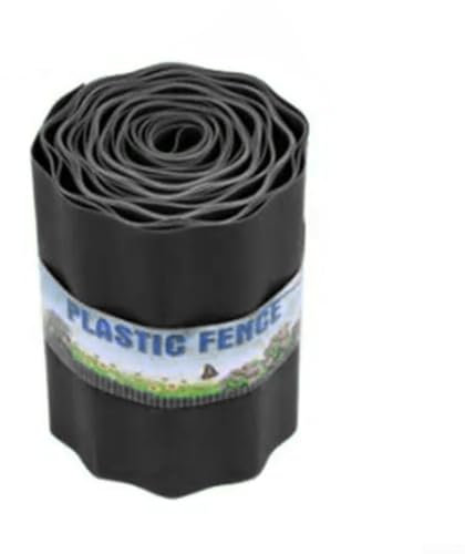 Getdoublerich Lawn Edging, Garden Grass Lawn Edge Border Fence Path Flexible Lawn Edging Border Fence for Yard Flowerbeds/Grass, Black(10cm*9M)