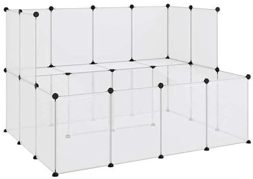 Kleintierkäfig Transparent 143x107x93 cm aus PP und Stahl - Großer Lebensraum für Kleintiere, Robust & Leicht - Ideal für Hamster, Kaninchen & Meerschweinchen