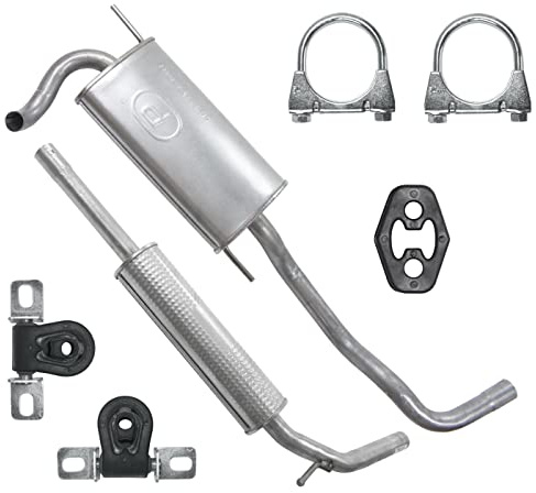 POLMOstrow Auspuff für VW Polo 3 III 6N 1994-2001 | Mitteltopf und Endtopf, Motoren: 1.0 - 1.0 - 1.3 - 1.4 - 1.6, Fließheck
