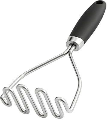 Qutalmi Schiacciapatate a mano | Strumento per frantumare fagioli | Schiacciaverdure in acciaio inossidabile - Adatto per Burro, Preparazione Pasti, Passapatate, Avocado, Verdure, Casa e