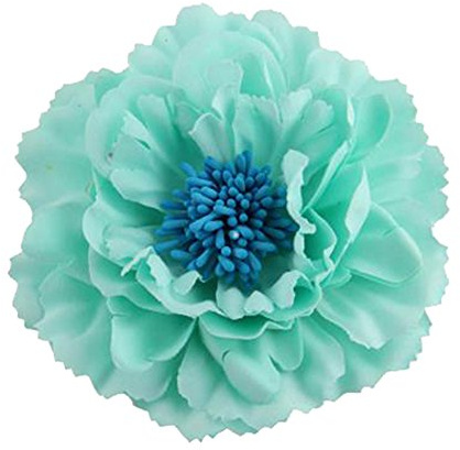 Ansteckblume, Haarblume Haarschmuckin vielen Farben, Haarblüte mit Haarclip und Sicherheitsnadel Hellblau