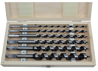 Weischer® - Schlangenbohrer Set | 6-tlg. Holzbohrer Spiralbohrer Ø 6-18 mm | 460 mm Länge | Gewindespitze für präzise Bohrung | 6-Kant-Schaft | Weich- & Hartholz | stabiles & bruchfestes Set