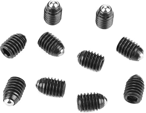 10pcs M6 Filettatura a vite Stantuffo a molla esagonale con molla a tuffo Sfera a molla in acciaio al carbonio con stantuffo(M6*10)